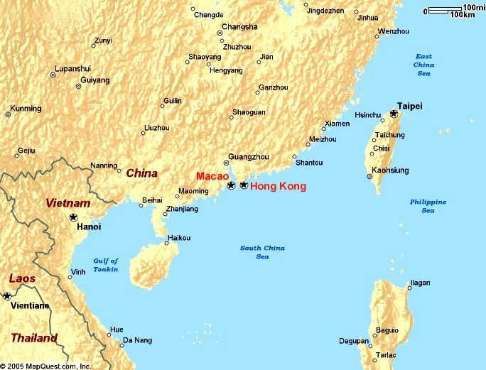 hongkong macao karte china